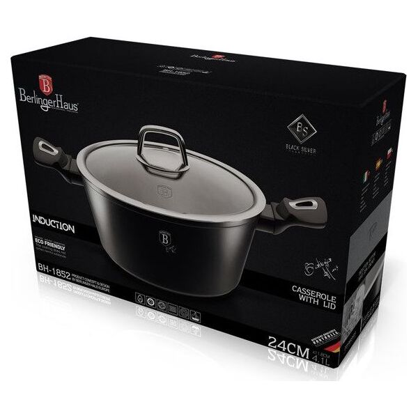 Berlinger Haus Garnek z pokrywką 24 cm 4.1 L Black Silver Collection BH/1852 6441749 5999056791558