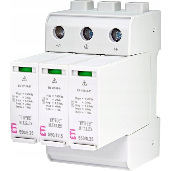 Eti-Polam Ogranicznik przepięć PV Typ 1 T2 (kl. B,C) ETITEC M T12 PV 1100/12,5 Y 002440511 6459721 3838895839330