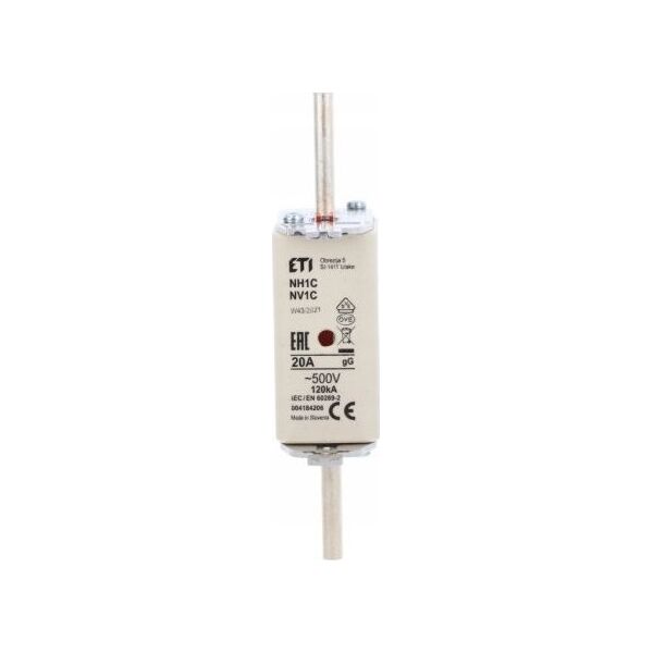 Eti-Polam Wkładka topikowa przemysłowa zwłoczna KOMBI NH1C gG 20A/500V WT-1C 004184206 6460400 3838895354048