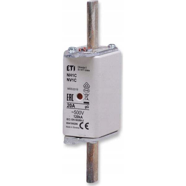Eti-Polam Wkładka topikowa przemysłowa zwłoczna KOMBI NH1C gG 20A/500V WT-1C 004184206 6460400 3838895354048