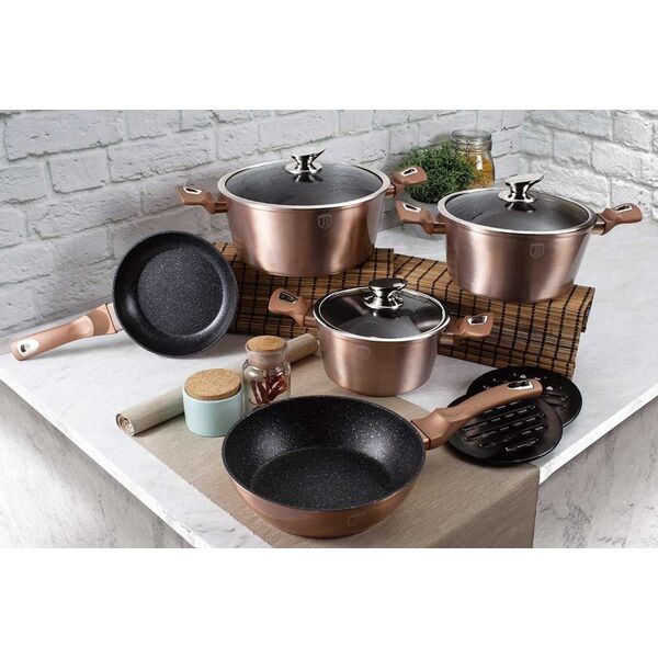 Berlinger Haus Zestaw garnków METALLIC ROSE GOLD [BH-6161] 6462503 5999108411199