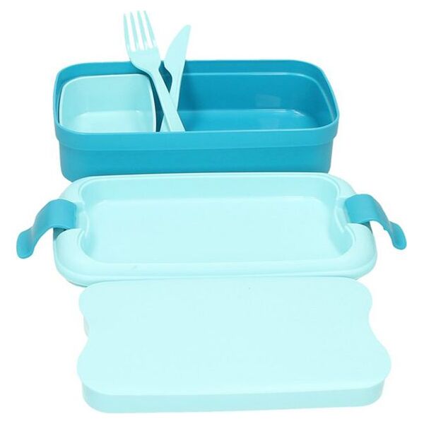 Curver Lunchbox ze sztućcami pojemnik obiadowy CURVER - niebieski - uniwersalny 6463758 3253920768025