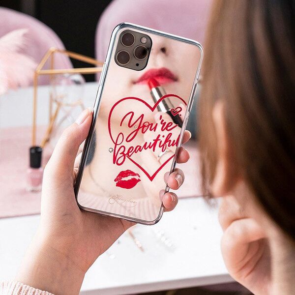 Kingxbar Kingxbar Angel lustrzane etui ozdobione oryginalnymi Kryształami Swarovskiego iPhone 11 Pro Max lusterko przezroczysty uniwersalny 6474987 6959003587022
