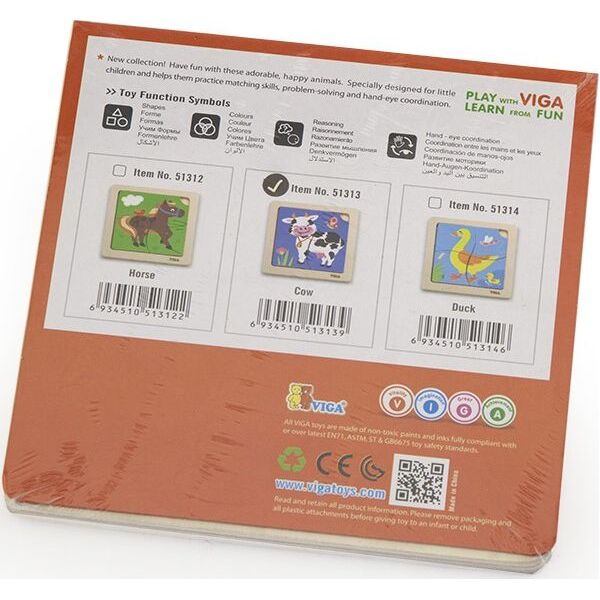 Viga Puzzle na podkładce Krówka 4 el. 6503245 6934510513139
