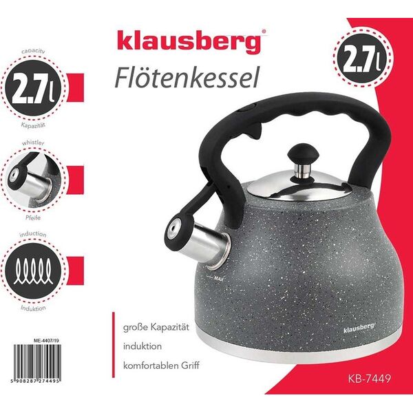 Klausberg CZAJNIK Z GWIZDKIEM KLAUSBERG 2,7L KB-7449 6545922 5908287274495