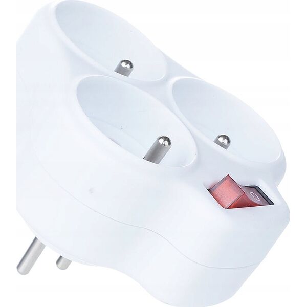 Rozgałęźnik Z-9 z uziemieniem i z wyłącznikiem 3-gniazdowy RUM-LUX 6603106 5905003006392