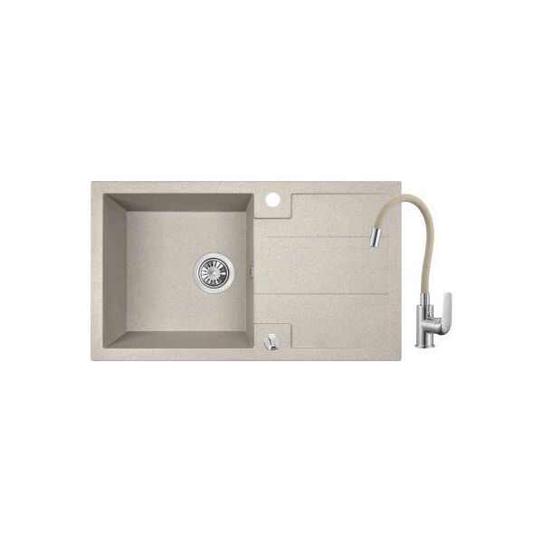 Zlewozmywak Laveo Barbados  granitowy 76x44 cm beżowy 6627028 5907791168139
