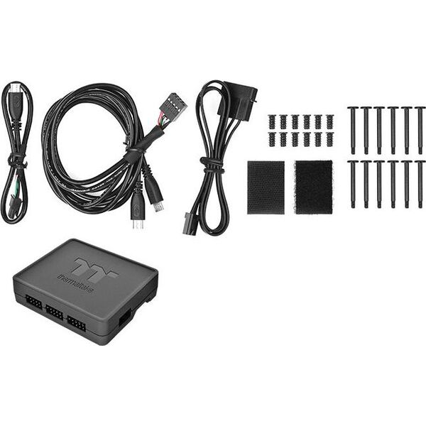 Wentylator Thermaltake Riing Quad 12 RGB 3-pack + Hub Czarne (CL-F088-PL12SW-A) 6627092 4713227521574
