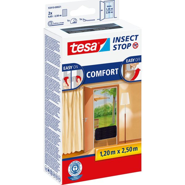 Tesa moskitiera na drzwi balkonowe 1,20x2,50m czarna (55910-00021-00) 6652971 4042448857668