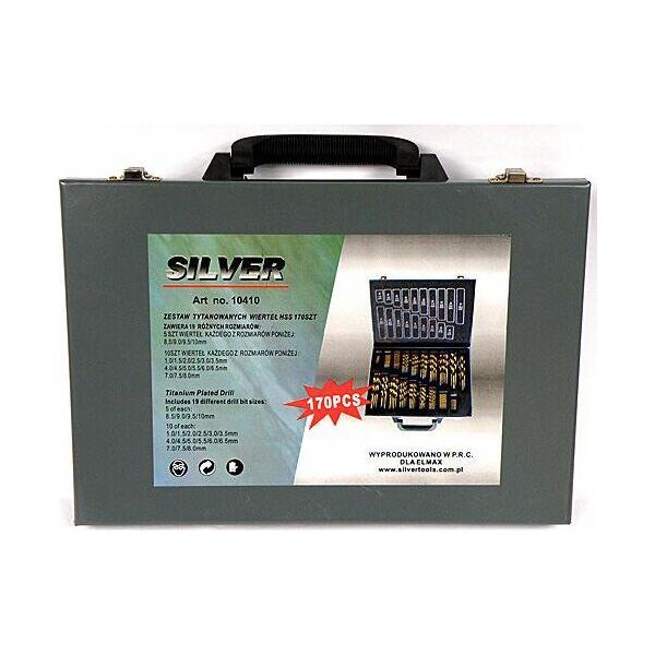 Wiertło Silver do metalu tytanowe walcowe 1,0–10,0 mmmm zestaw (10410) 6666268 5907589362473