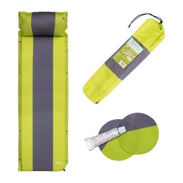 Nils Extreme Nc4349 Zielono-szara 193x58x3 Cm Mata Samopompująca Z Poduszką 6676301 5907695546187