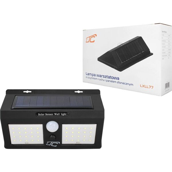 Kinkiet LTC LTC Lampa solarna LED 40xSMD 8W, 1000lm, 1200mAh PIR + panel słoneczny. 6694482 5902270750096