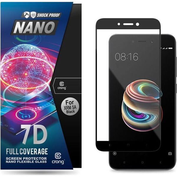 Crong Crong 7D Nano Flexible Glass - Szkło hybrydowe 9H na cały ekran Xiaomi Redmi 5A uniwersalny 6770576 5907731981019