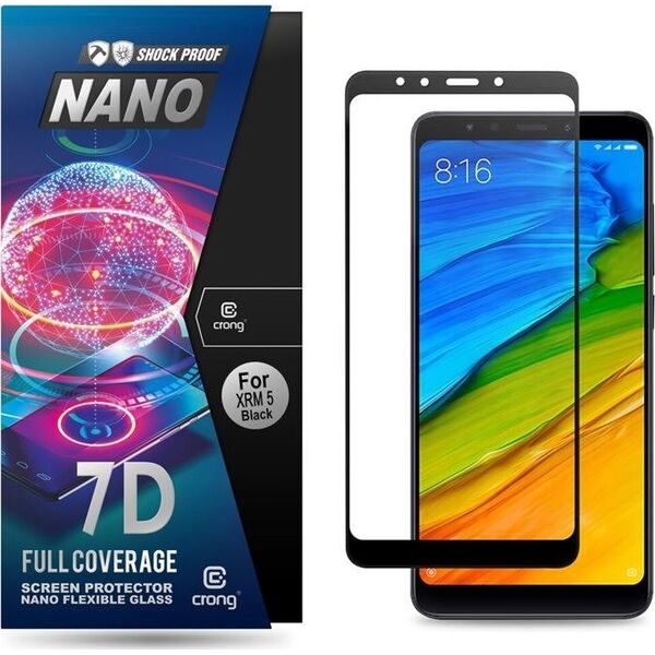 Crong Crong 7D Nano Flexible Glass - Szkło hybrydowe 9H na cały ekran Xiaomi Redmi 5 uniwersalny 6770577 5907731981026