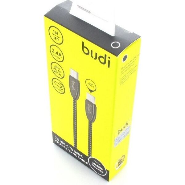 Kabel USB Budi USB-C - USB-C 1 m Czarny (43432-uniw) 6770666 6971536924228