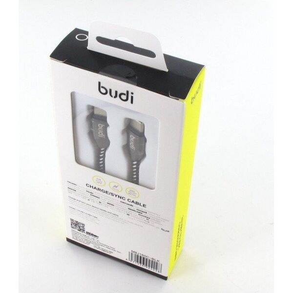 Kabel USB Budi USB-C - USB-C 1 m Czarny (43432-uniw) 6770666 6971536924228