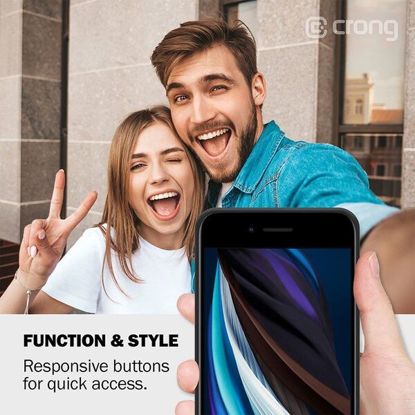 Crong Crong Color Cover - Etui iPhone SE 2020 / 8 / 7 (czarny) uniwersalny 6770839 5907731984072