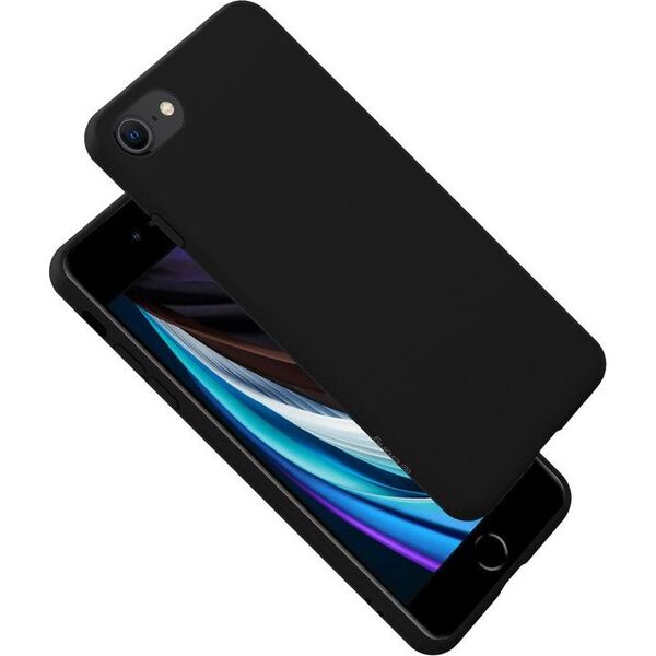 Crong Crong Color Cover - Etui iPhone SE 2020 / 8 / 7 (czarny) uniwersalny 6770839 5907731984072
