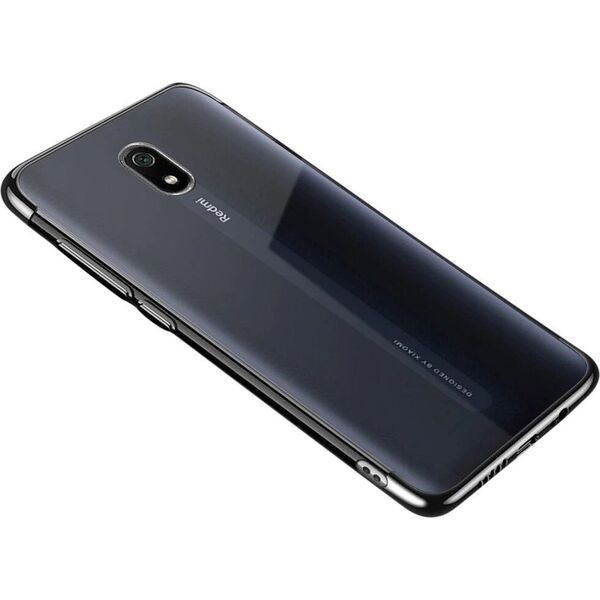 Hurtel Clear Color case żelowy pokrowiec etui z metaliczną ramką Xiaomi Redmi 8A czarny 6785005 9111201898097