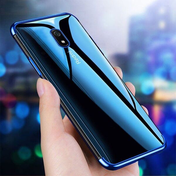 Hurtel Clear Color case żelowy pokrowiec etui z metaliczną ramką Xiaomi Redmi 8A czarny 6785005 9111201898097