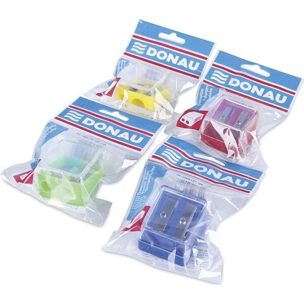 Donau Temperówka DONAU, plastikowa, podwójna, mix kolorów 6802244 9003106590407