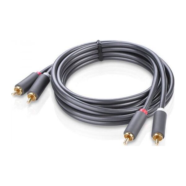Kabel Ugreen RCA (Cinch) x2 - RCA (Cinch) x2 3m czarny (UGR315BLK) 6859474 6957303815197