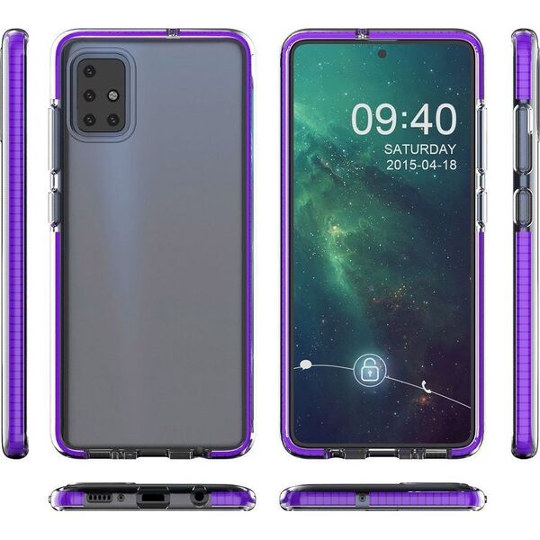 Hurtel Spring Case pokrowiec żelowe etui z kolorową ramką do Xiaomi Redmi Note 9 Pro / Redmi Note 9S czarny uniwersalny 7060775 5904208502081