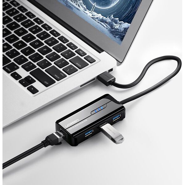 HUB USB Ugreen 1x RJ-45  + 3x USB-A 3.0 (20265) 7135218 6957303822652