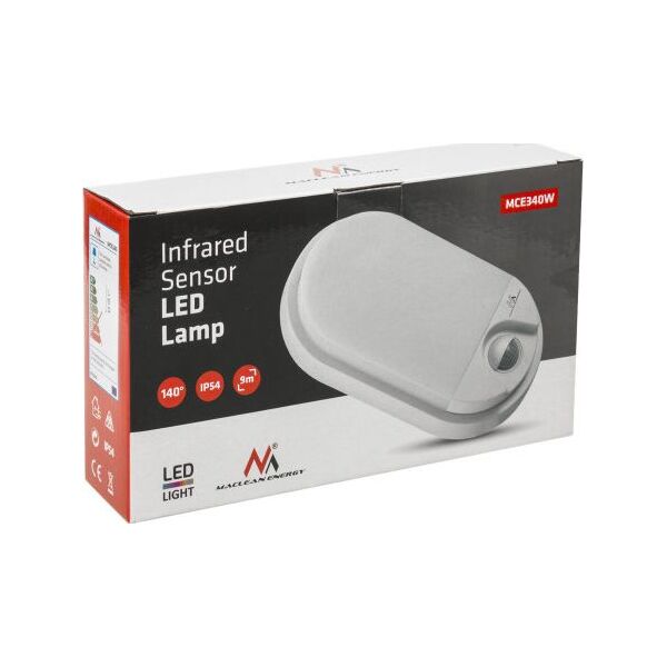 Kinkiet Maclean Lampa LED Maclean MCE340 W 15W czujnik ruchu na podczerwień 7244480 5902211118206