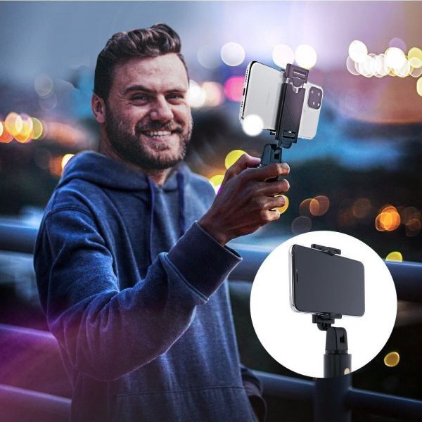 Selfie stick Selfie Stick Tripod K07 statyw z pilotem bluetooth / bezprzewodowy uchwyt kijek do zdjęć czarny () - 5903396033605 7250965 5903396033605