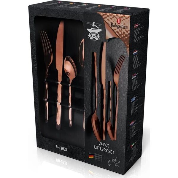 Berlinger Haus KOMPLET SZTUĆCÓW 24-ele BŁYSZCZĄCE BERLINGER HAUS ROSEGOLD BH-2621 7306519 5999108416842