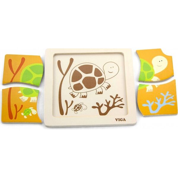 Viga Viga 50143 Puzzle na podkładce - żółwiki 7317903 6934510501433