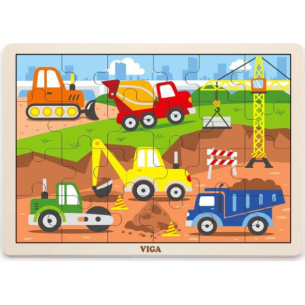 Viga Viga 51463 Puzzle na podkładce 24 elementy - na budowie 7317920 6934510514631