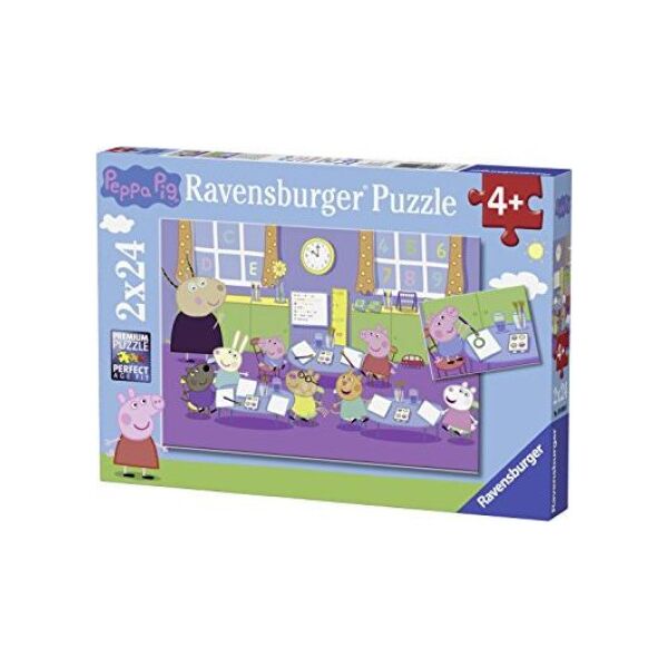 Ravensburger Puzzle dla dzieci Peppa w szkole - 2 x 24 szt. 7335867 4005556090990