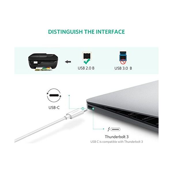 Ugreen Kabel USB C 1 m Biały 7344097 6957303845606