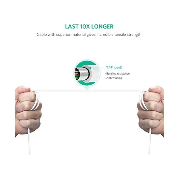 Ugreen Kabel USB C 1 m Biały 7344097 6957303845606