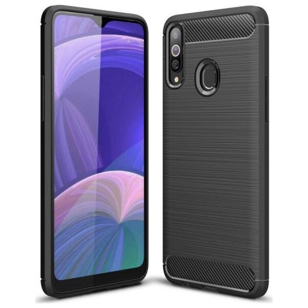 Etui SAMSUNG GALAXY A20S Pancerne Carbon czarne 7368105 5903396031045