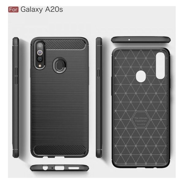 Etui SAMSUNG GALAXY A20S Pancerne Carbon czarne 7368105 5903396031045