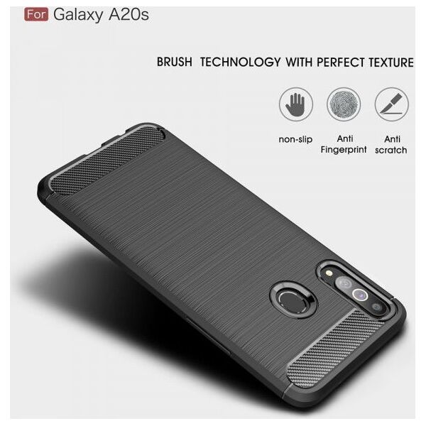 Etui SAMSUNG GALAXY A20S Pancerne Carbon czarne 7368105 5903396031045