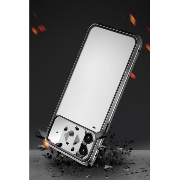 Wozinsky Wozinsky Magnetic Cam Slider Case magnetyczne etui 360 na cały telefon szkło na ekran osłona na aparat Huawei P40 czarny 7370532 9111201907775