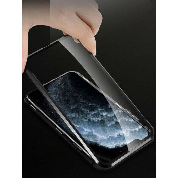 Wozinsky Wozinsky Magnetic Cam Slider Case magnetyczne etui 360 na cały telefon szkło na ekran osłona na aparat Huawei P40 czarny 7370532 9111201907775