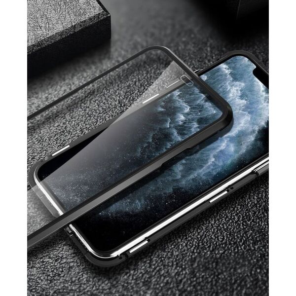 Wozinsky Wozinsky Magnetic Cam Slider Case magnetyczne etui 360 na cały telefon szkło na ekran osłona na aparat Huawei P40 czarny 7370532 9111201907775