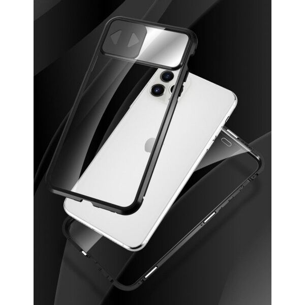 Wozinsky Wozinsky Magnetic Cam Slider Case magnetyczne etui 360 na cały telefon szkło na ekran osłona na aparat Huawei P40 czarny 7370532 9111201907775
