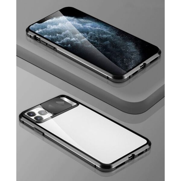 Wozinsky Wozinsky Magnetic Cam Slider Case magnetyczne etui 360 na cały telefon szkło na ekran osłona na aparat Huawei P40 czarny 7370532 9111201907775