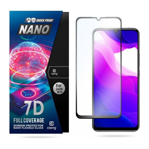 Crong Crong 7D Nano Flexible Glass - Szkło hybrydowe 9H na cały ekran Xiaomi Mi 10 Lite 7377772 5907731985710