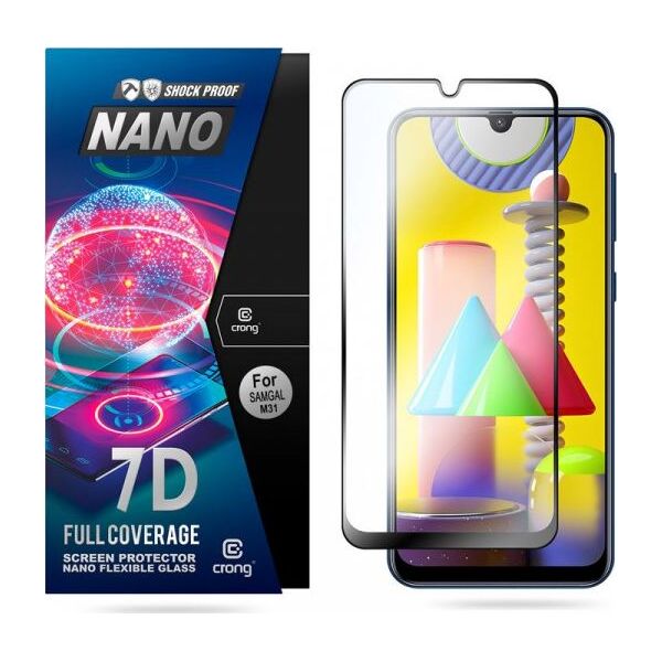 Crong Crong 7D Nano Flexible Glass - Szkło hybrydowe 9H na cały ekran Samsung Galaxy M31 7377778 5907731985680