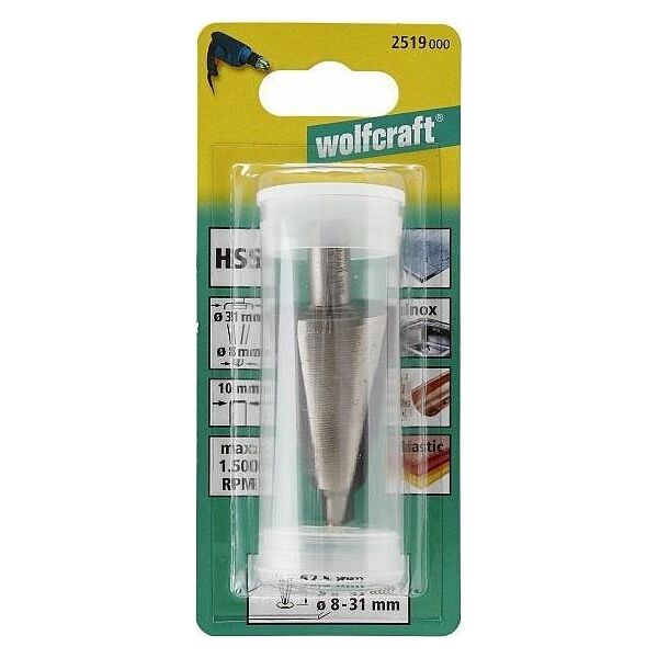 Wolfcraft Frez do otworów 8 - 31 mm Wolfcraft - HSS, trzpień 10 mm 7416661 4006885251908