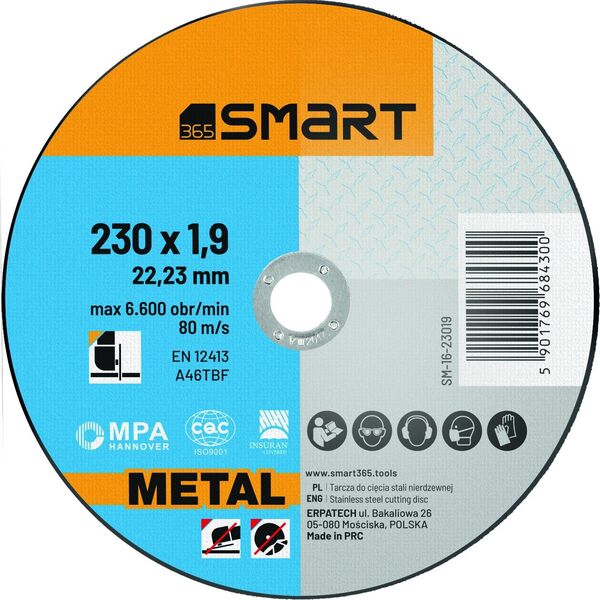 Smart tarcza do cięcia metalu 230x1,9mm smart/25 szt/ 7468667 5901769684300
