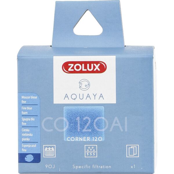 Zolux AQUAYA Wkład gąbka Blue Fine Foam I Corner 120 7544705 3336023302522