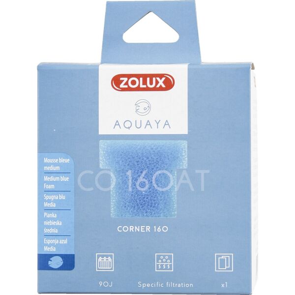 Zolux AQUAYA Wkład gąbka Blue Large Foam T Corner 160 7544715 3336023302324